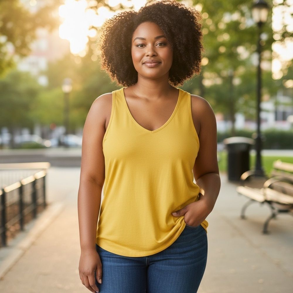 Torrid Plus Size 2 Yellow‎ V-Neck Sleeveless Tank Top Women's